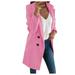 iOPQO sweaters for women Woman Artificial Wool Elegant Blend Coat Slim Female Long Coat Outerwear Jacket Women s Fleece Jackets Pink XL