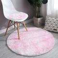 Big Clearance! Pink Round Rug for Bedroom Fluffy Circle Rug for Kids Room Furry Carpet for Teen s Room Shaggy Throw Rug for Nursery Room Fuzzy Plush Rug for Dorm Pink Carpet Cute Room Decor for Kids