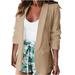 iOPQO cardigan for women Women Classic Blazer Jackets Business Casual Boyfriend Fashion Plus Size Lightweight Work Blazer Jacket Women s Blazers Beige L