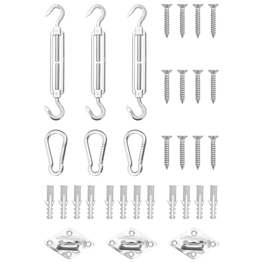 vidaXL 9-tlg. Sonnensegel Zubehör-Set Edelstahl Image