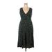 Torrid Casual Dress - Midi V-Neck Sleeveless: Green Polka Dots Dresses - Women's Size 2X Plus