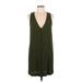 Madewell Casual Dress - Shift V Neck Sleeveless: Green Solid Dresses - Women's Size Medium