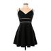 Row A Casual Dress - Mini: Black Dresses - Women's Size Large