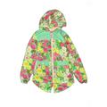 Cat & Jack Raincoat: Green Floral Motif Jackets & Outerwear - Kids Girl's Size Medium