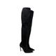 Manolo Blahnik Black Pascalarhi Suede Thigh High Boots Size 38.5