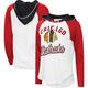 Women's G-III Sports by Carl Banks White/Heather Red Chicago Blackhawks MVP Raglan Lightweight Hooded T-Shirt