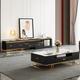 Stonesk Modern TV Stand & Coffee Table Set for 2540mm TV in Black with Drawers