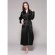 LILYSILK Silk Robes For Women Black UK 22 Momme Silk Ultra-Soft Full Length Housecoat XS