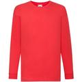 (12-13, Red) Fruit Of The Loom Childrens/Kids Long Sleeve T-Shirt