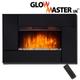 Widescreen Wall Mounted Electric Living Flicker Flame Black Glass Fire Fireplace