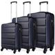 (19/24/28 Inch set) Kono Hard Shell Suitcase Lightweight Hand Luggage Travel Trolley Suitcase with 4 Wheels and Dial Combination Lock(Navy)