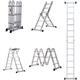 4.7M Telescopic Multi Purpose Combination Step Ladder System 4x4 RUNGS 150Kg Load Capacity