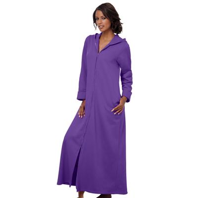 Plus Size Women's Long Hooded Fleece Sweatshirt Robe by Dreams & Co. in Plum Burst (Size 6X)