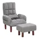 Beliani Fabric Recliner Chair With Ottoman Grey Oland