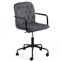 Oviala Business Bürostuhl mit Rollen aus grauem Velours Image