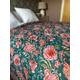 Reversible floral design Quilted bedspread. Cotton bedcover/quilt. Double size.