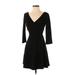 Express Casual Dress - Fit & Flare: Black Solid Dresses - Women's Size X-Small