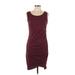 Leith Casual Dress - Sheath: Burgundy Solid Dresses - Women's Size Large