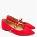 J. Crew Shoes | New Jcrew Red Mary Jane Flats Size 12 | Color: Red | Size: 12