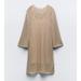 Zara Dresses | Knit Gold Dress With Metallic Threading | Color: Gold | Size: S