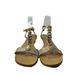 Nine West Shoes | Nine West Gold Leather Flat Sandals Size 7.5 | Color: Gold | Size: 7.5