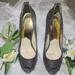 Michael Kors Shoes | Michael Kors Metallic Blue , Gold Peep Toe Heels Used Euc..Excellent Size9 | Color: Blue/Gold | Size: 9