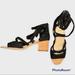 Nine West Shoes | Nine West Womans Strappy Block Heels Size 9m | Color: Black/Tan | Size: 9m