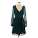 Jessica Simpson Casual Dress - Wrap: Teal Dresses - Women's Size 10