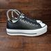 Converse Shoes | Converse Chuck Taylor All-Star Black Leather Lift Platform Sneakers Womens Sz 5 | Color: Black | Size: 5