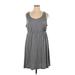 SONOMA life + style Casual Dress - A-Line: Gray Solid Dresses - Women's Size 1X