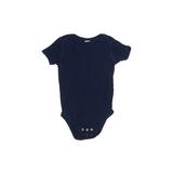 Hanna Andersson Short Sleeve Onesie: Blue Solid Bottoms - Size 3Toddler