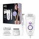 Braun Silk-épil 5-825 Power Electric Epilator for Women, Gentle Hair Removal, Uninterrupted Energy with Cable, Razor Head and Trimming Cap, Bikini Area, White/Purple