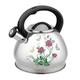 Stove Top Kettle Tea Kettle 3L Whistling Tea Kettle Stainless Steel Whistle Kettle Printing Discoloration Kettle Gas Universal Whistle Teapot Teapot for Gas Hob (B 3 Liters)