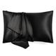 LilySilk 25 Momme Silk Pillowcase 100% Mulberry Silk Both Sides 750 Thread Count Luxury Envelope Closure Silk Pillow Cover Case for Hair and Skin Breathable Hypoallergenic 1Pc Black, 50x75cm