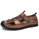 IJNHYTG Sandal Men Summer Flat Sandals Beach Footwear Male Sneakers Low Wedges Shoes (Color : Light Brown, Size : 44)