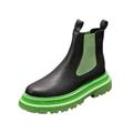 IJNHYTG rubbers White Men Platform Boots Thick Sole Man Chelsea Boots Designer Mens Luxury Sneakers Green Black (Color : Green, Size : 9.5 UK)