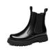 IJNHYTG rubbers White Men Platform Boots Thick Sole Man Chelsea Boots Designer Mens Luxury Sneakers Green Black (Color : Schwarz, Size : 8.5 UK)