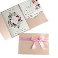 Wedding Invitation Cards 50 Pieces Print Red Wedding Invitation Card Tri-fold Pocket Engagement Marriage Cards (Color : Light Pink, Size : Bowknot)