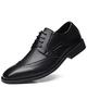 New Oxford Shoes for Men Lace Up Derby Shoes Square Toe Wing Tip PU Leather Block Heel Anti-Slip Rubber Sole Slip Resistant Classic (Color : Black, Size : 7 UK)