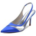 Minishion Dress Shoes for Wedding Guest Women Slingback Evening Dress Pumps BR007 Royal Blue UK 3.5