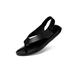 IJNHYTG Sandal Summer Men Leather Sandals Casual Black Slip On Sandals Man Men's Flat Rubber Leather Flip Flops (Color : Schwarz, Size : 6)