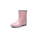 IJNHYTG rubbers Women Rainboots Non-Slip Waterproof PVC Middle Tube Rain Shoes Outdoor Female Soild Non-Skid Water Kitchen Boots (Color : Pink, Size : EU41)