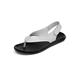 IJNHYTG Sandal Summer Men Leather Sandals Casual Black Slip On Sandals Man Men's Flat Rubber Leather Flip Flops (Color : White, Size : 6)