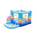 XXLI Bouncy Castle, Castle Bouncer with Slide Inflatable Castle Indoor and Outdoor Children's Trampoline Slide Inflatable Castle Rainbow Slide Inflatable Bouncy Castle