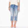 American Eagle Outfitters Jeans | American Eagle 2013 Artist Crop Distressed Stretch Low Rise Jeans Light Blue 2 | Color: Blue | Size: 2