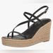 Nine West Shoes | Nine West | Jills Espadrille Wedge Sandal, Size 10 Nib | Color: Black | Size: 10