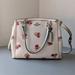 Coach Bags | Coach Leather Minetta Crossbody Shoulder Bag Satchel Tote Purse Floral Print | Color: Cream/Pink | Size: Os