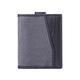 VOSMII Wallet Men's Wallets Genuine Leather Canvas Stitching Wallet Anti-Theft Anti-Magnetic RFID Card Holder (Color : Black)