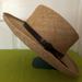 Disney Accessories | Disney's Animal Kingdom Fedora Panama Hat Tan Straw Brown Leather Trim 2000s | Color: Brown/Tan | Size: Os