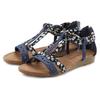 Sandale LASCANA "Sommerschuh", Damen, Gr. 39, blau, Obermaterial: 50% Lederimitat, 50% Textilmaterial. Futter: 100% Lederimitat. Decksohle: 100% Lederimitat. Laufsohle: 100% Synthetik, mehrfarbig, bedruckt, casual, Schuhe, Sandalette, Sommerschuh...